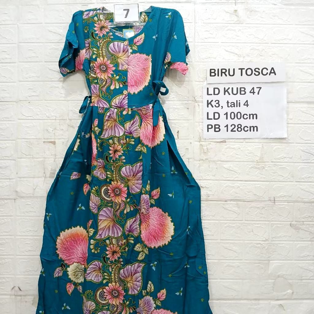 Daster Pendek busui tali pinggang Kekinian premium Murah Kencana Ungu Asli Original Label Biru Jumbo