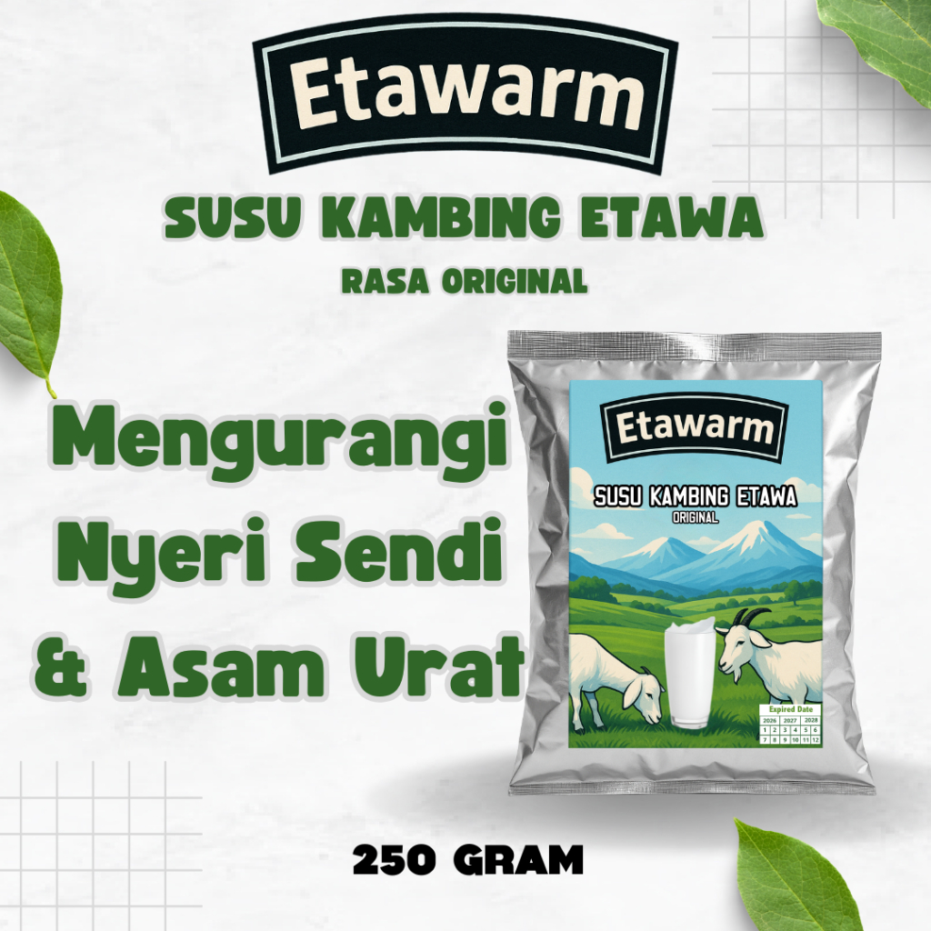 

Etawarm Susu Kambing Etawa Solusi Asam Urat dan Nyeri Sendi