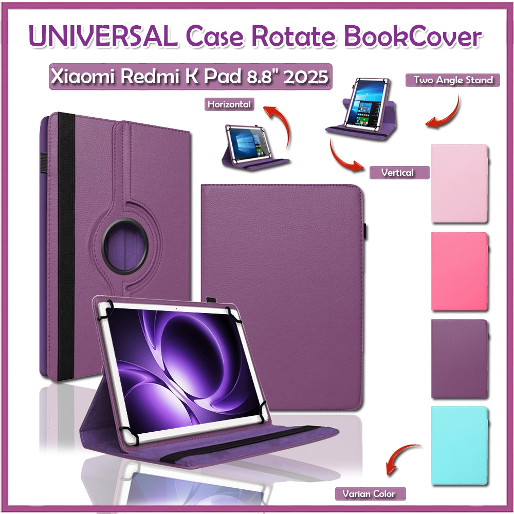 XIAOMI Redmi K Pad 8.8" 2025 UNIVERSAL Flipcase Rotating Rotary Rotate Leather Case Casing Standing 