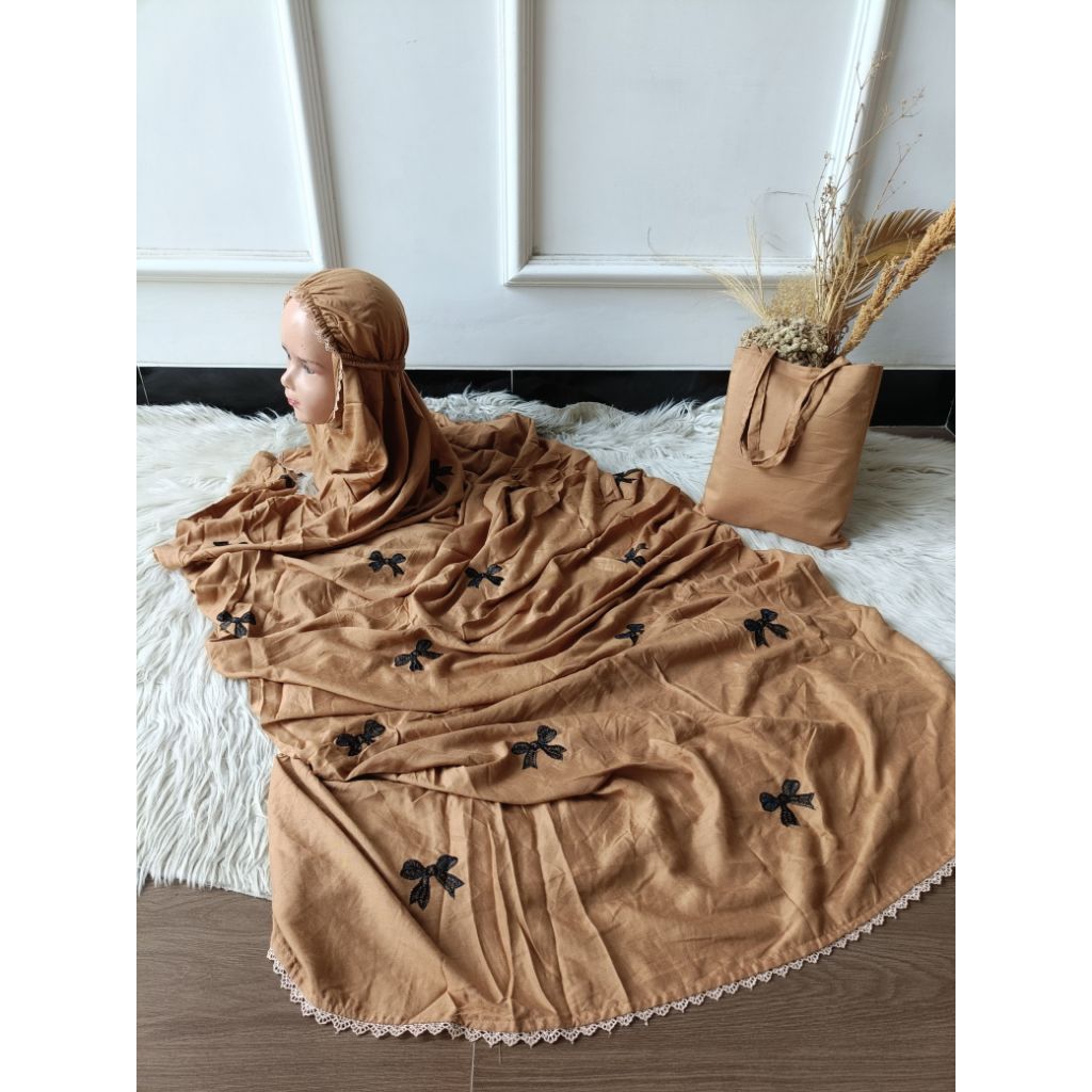 Mukena Anak Terusan Rayon Premium Bordir