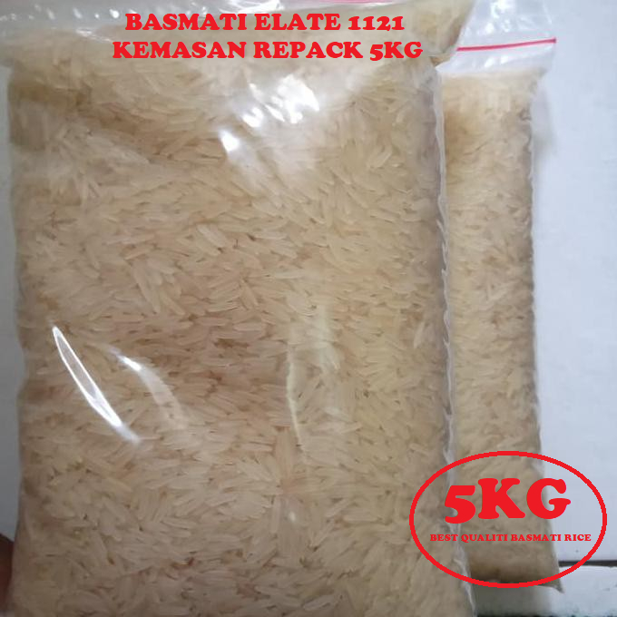 

Beras Basmati Elate 1121 Extra Long Creamy Sella / Extra Long Grain XXL Basmati rice 5Kg reffil