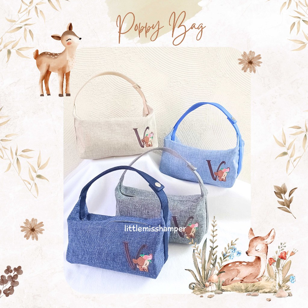 

custom canvas goody bag poppy hampers birthday one month mitoni aqiqah tasyakuran milad hand bag