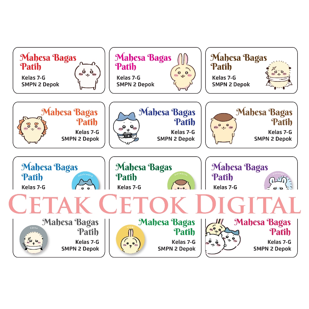 

STIKER LABEL KARAKTER UNTUK NAMA PELAJARAN, UNIK DAN MENARIK