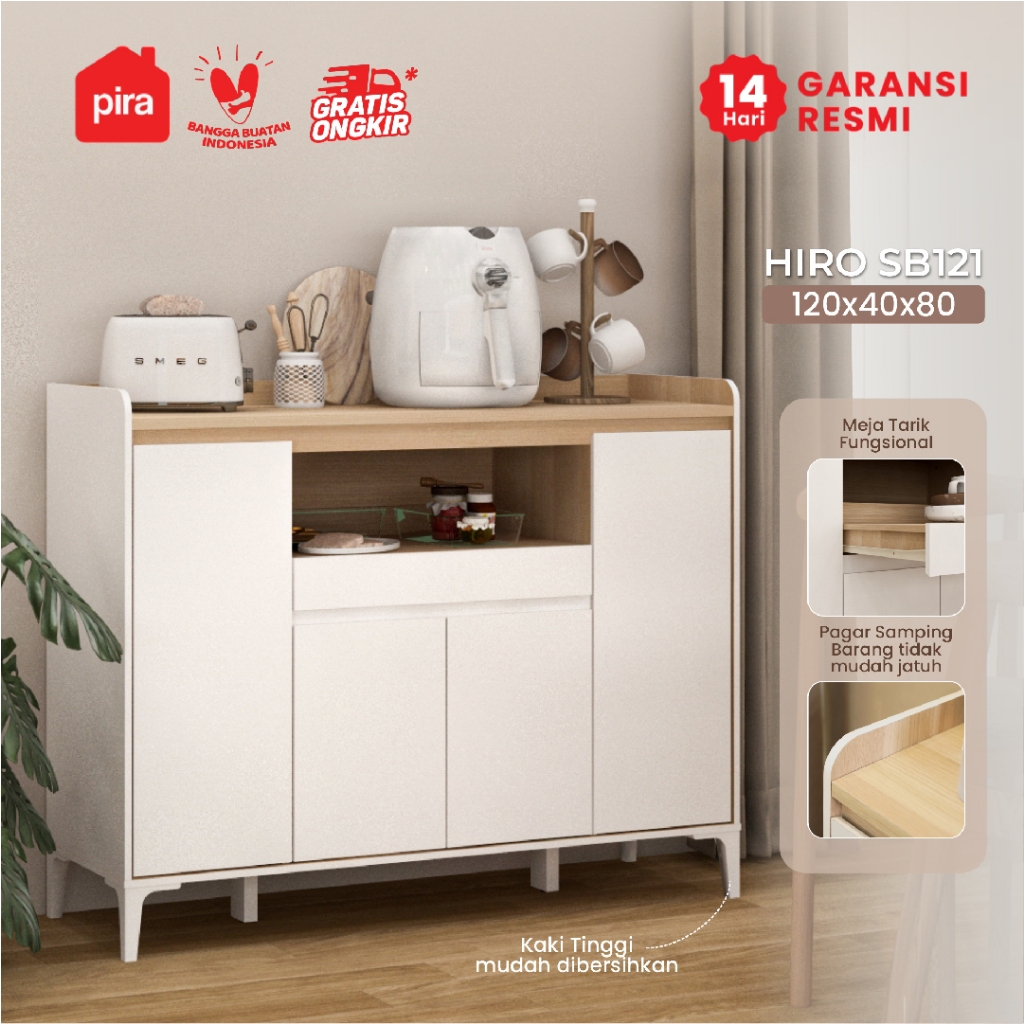 PIRA METROPOLIS OX -  HIRO SB121 Bufet / Lemari Dapur / Kabinet Dapur / Meja TV / Sideboard / Rak Se