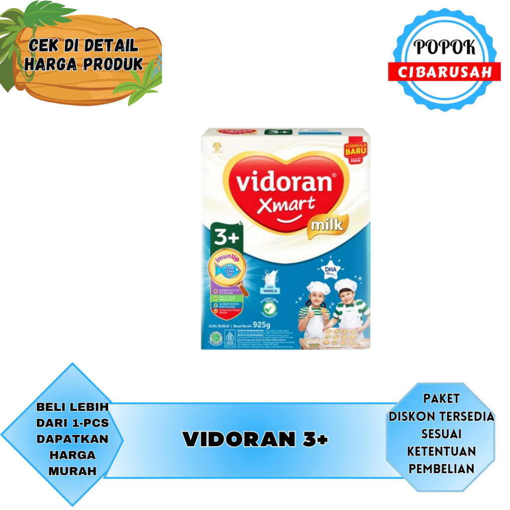 

Vidoran Xmart 3+ 925gr Madu/Vanila/popokcibarusah