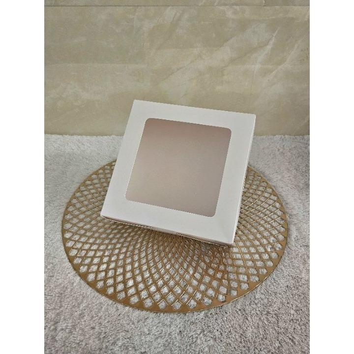 

(10 Pcs)Box Mika Donat Snack Putih Polos 20x20x5cm Kotak Kue Brownies Potong Packaging