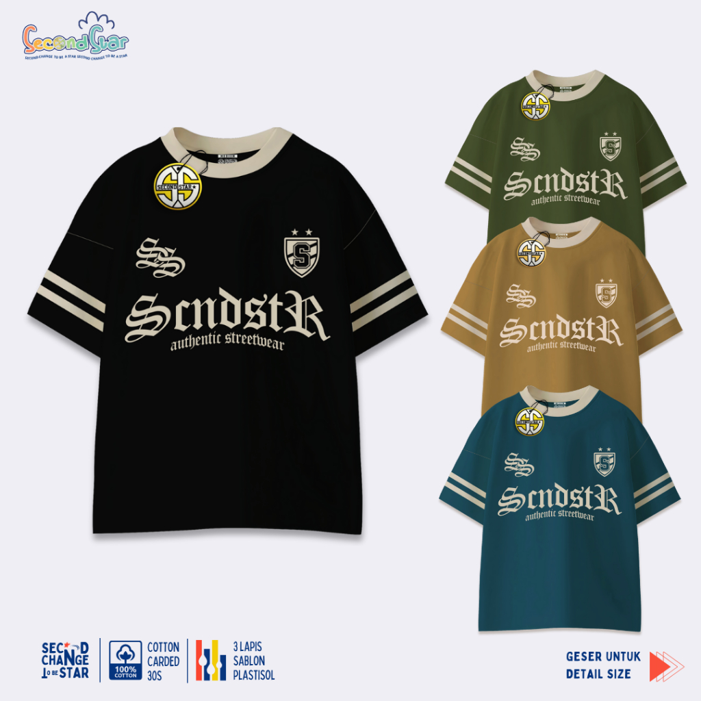 Second Star Atasan Kaos Anak Laki Laki Perempuan Varsity Tee Baseball 1-12 Tahun - SSA150