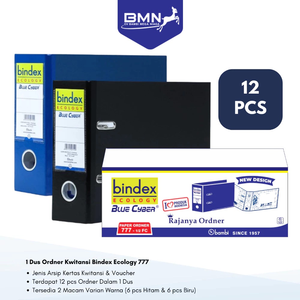

1 DUS Bindex Ecology Ordner Voucher JUMBO SIZE 75 mm Paper Lever Arch File kode 777 - MIX