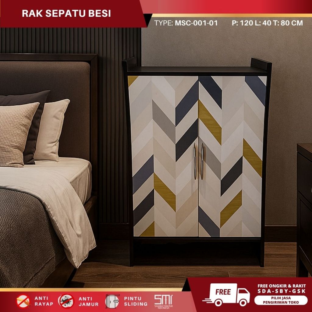 Rak Sepatu dan Sandal Besi MSC 002-01 – Rak Full Besi Model Minimalis