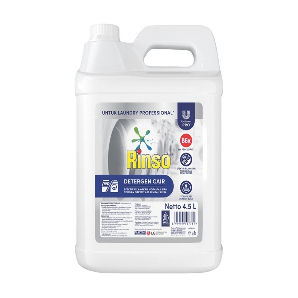 Original Rinso Matic Profesional Deterjen Cair Mesin Cuci 4,5 L