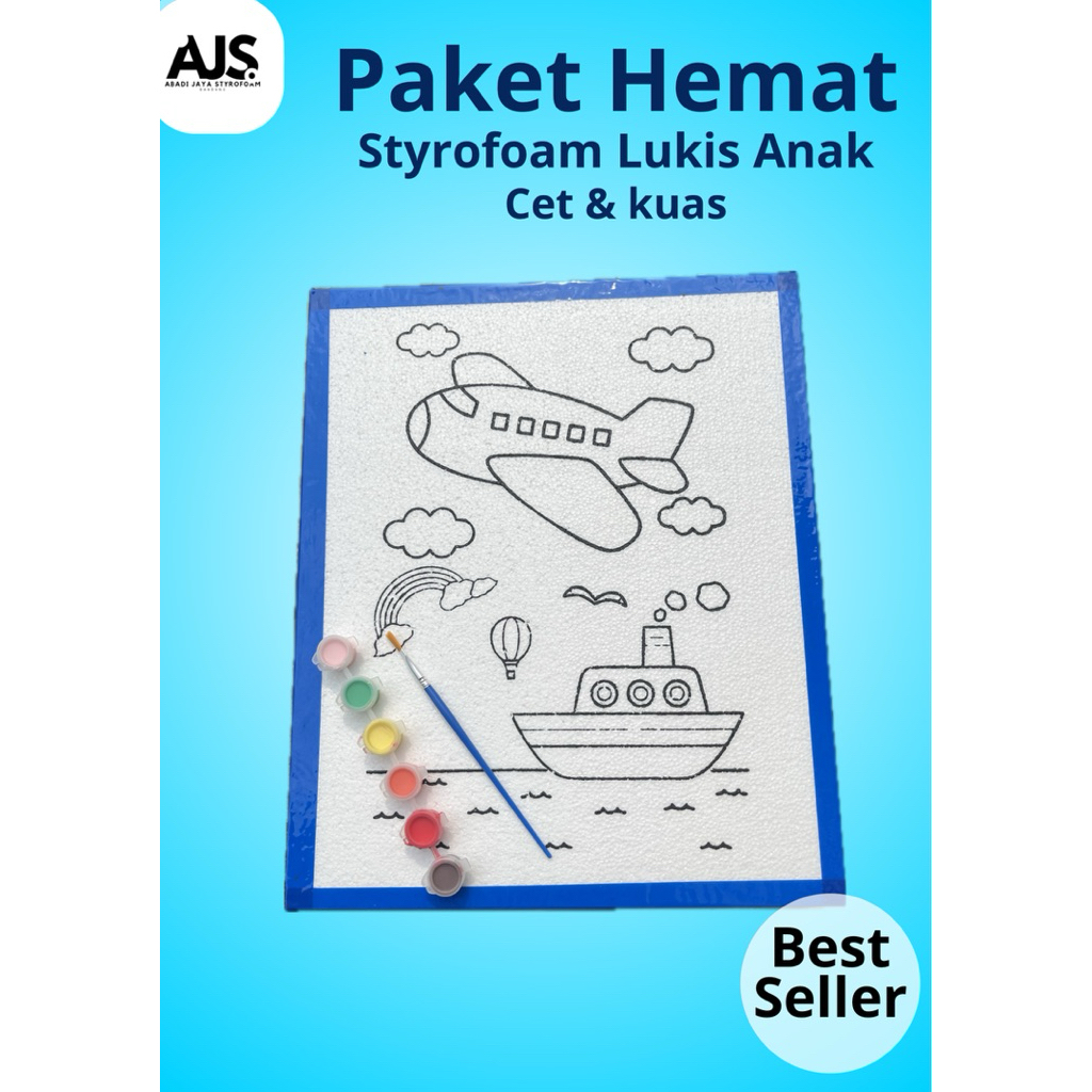 

PAKET HEMAT Styrofoam Lukis Anak+Cet+Kuas | Edukasi Anak | Styrofoam Mewarnai
