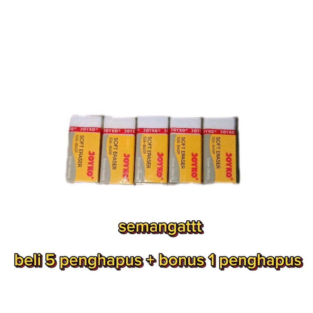 

Penghapus joyko kecil 5 pcs bonus 1 pcs warna kuning