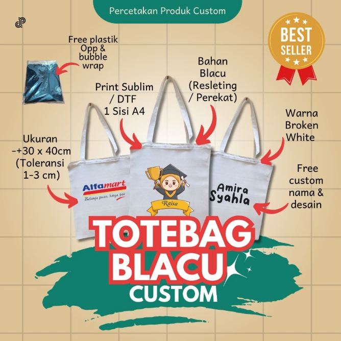 TOTEBAG BAHAN BELACU CUSTOM SATUAN & GROSIR