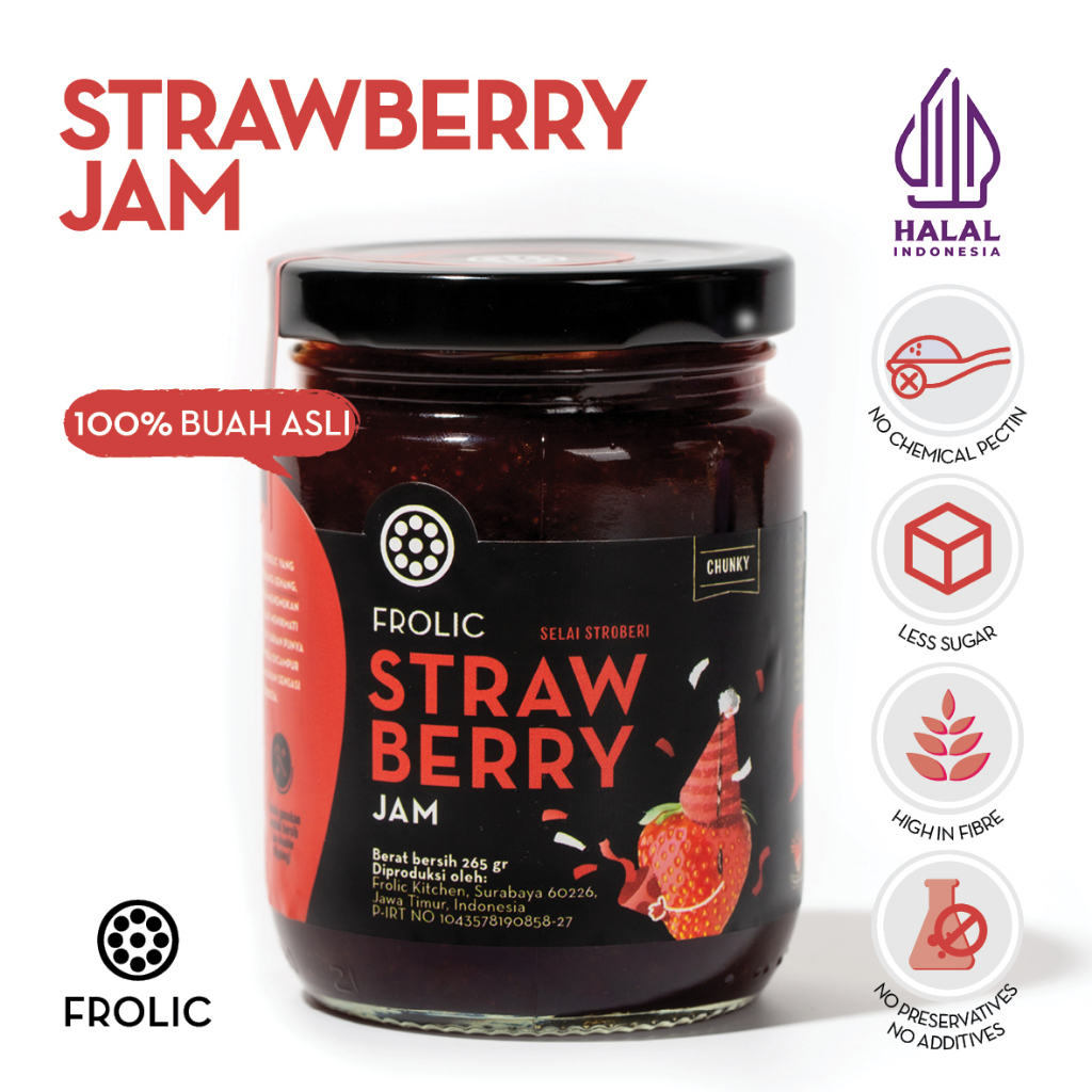

FROLIC Strawberry Jam - Selai Buah Stroberi Asli Natural