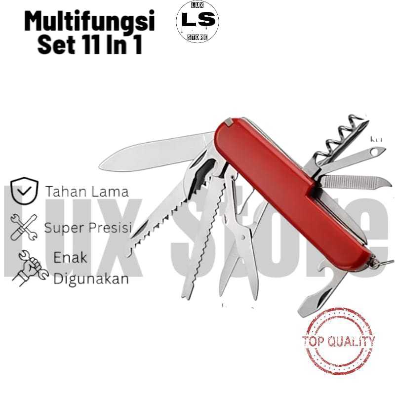 

Alat Servis Pisau Lipat Obeng Lipat Gunting 11 in 1 Stainless Steel