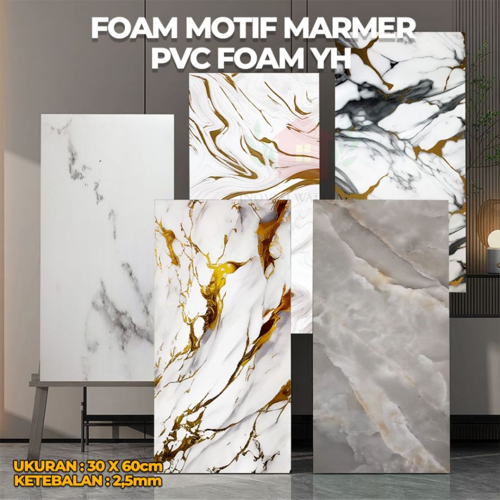 PVC Wallpaper Dekorasi Dinding 30 x 60 / 60 x 60cm Vinyl Marbel Granit / Stiker Lemari Cabinet Marbe