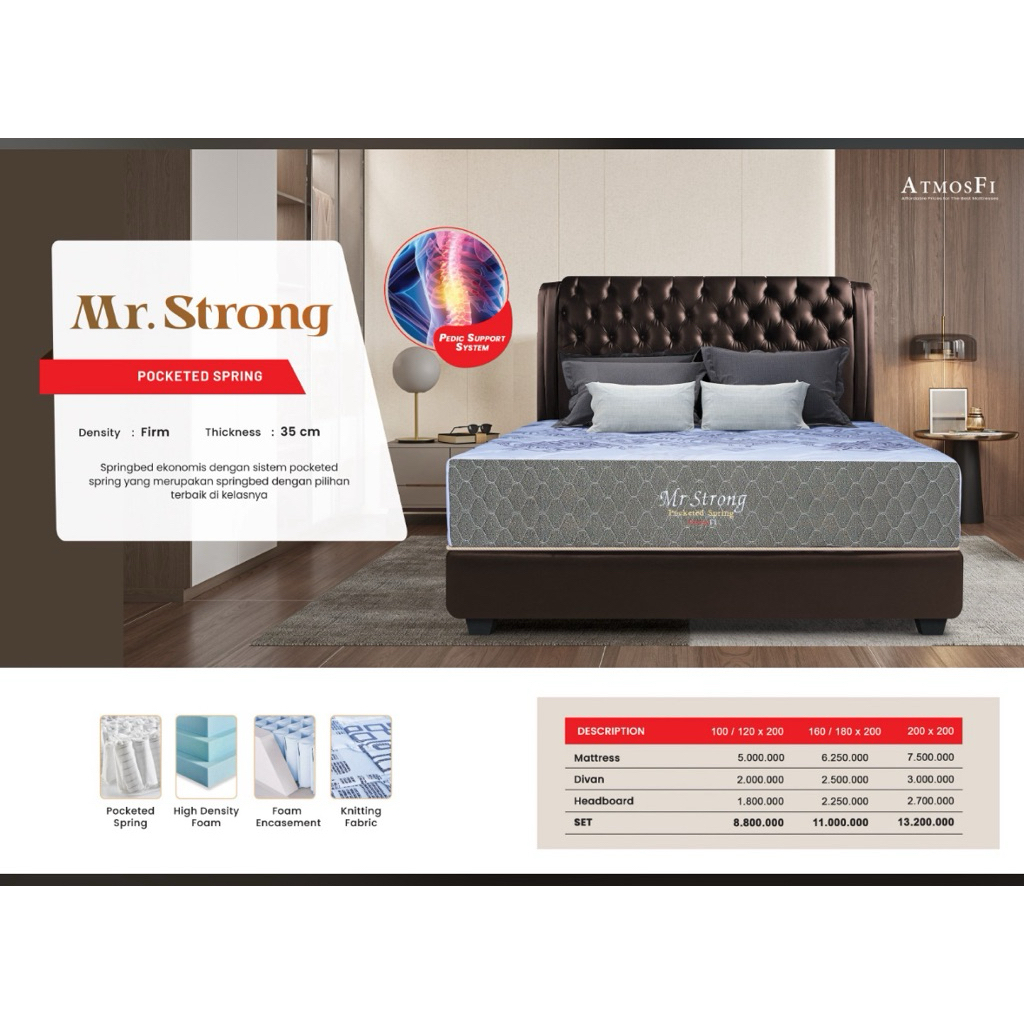 Springbed Atmosfi Mr Strong Pocket Spring 180x200cm