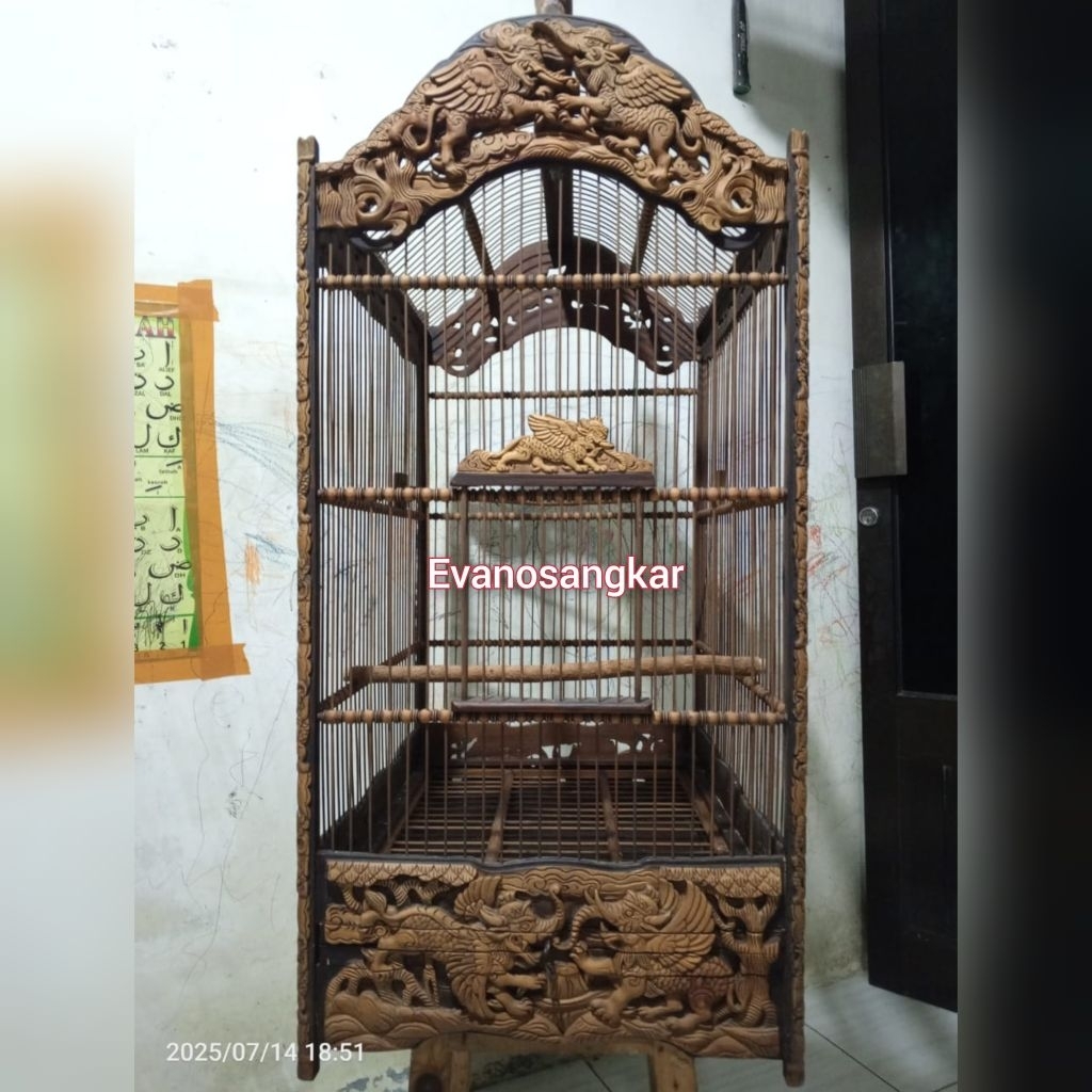 SANGKAR BURUNG POKSAY,CUCOKROWO,100% ORIGINAL KAYU JATI UKIR JEPARA No 2