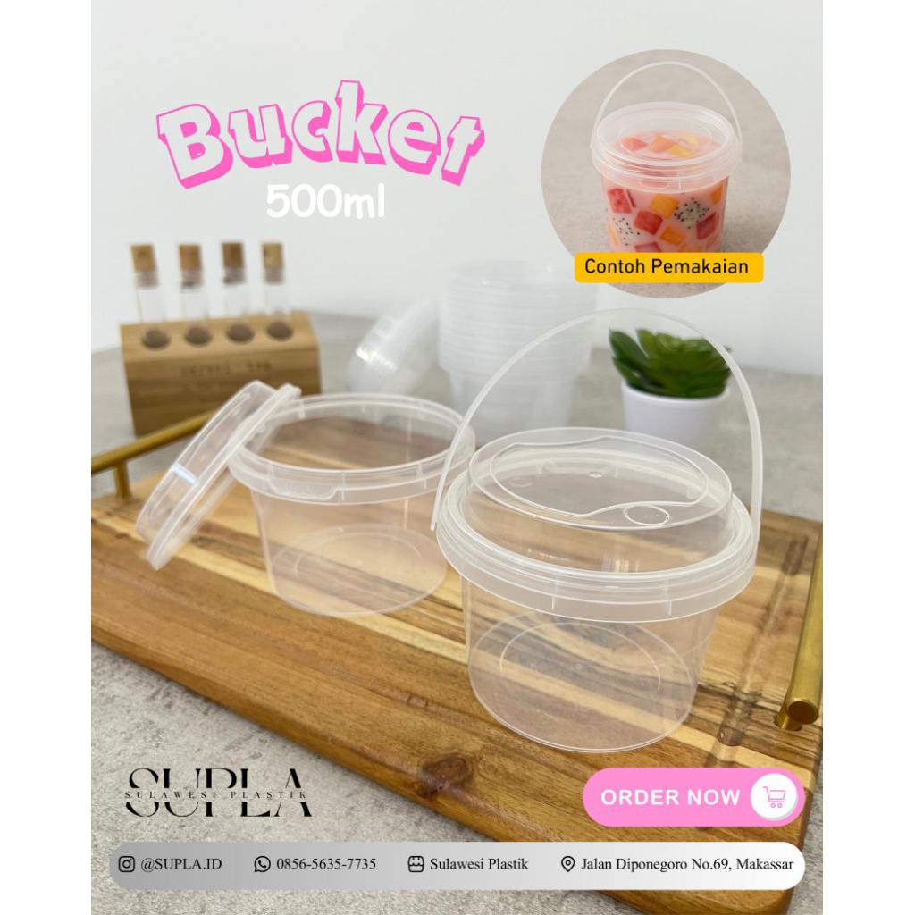 Bucket Thinwall | Wadah Bucket Thinwall | Food Container | Wadah Catering Plastik Bening | Mangkok E