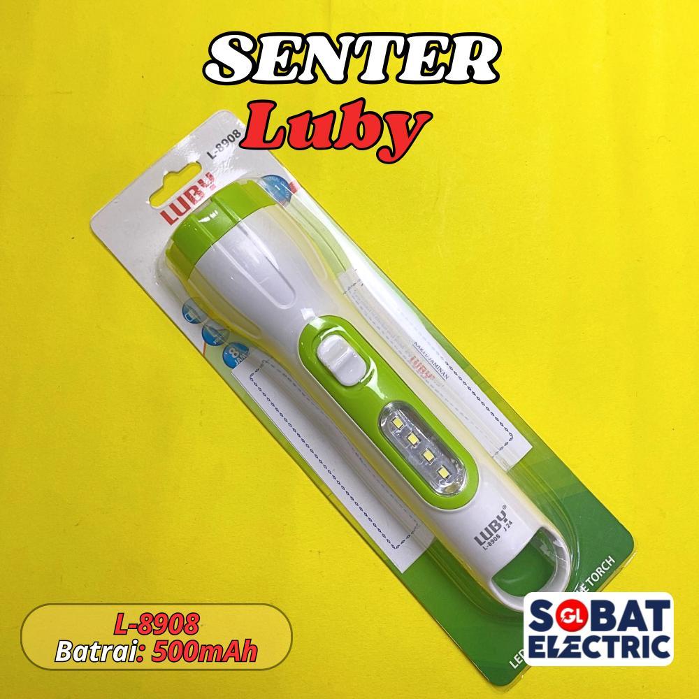 Luby Senter Genggam L-8908 dengan Baterai 500mAh dan LED - Senter Luby L-8908