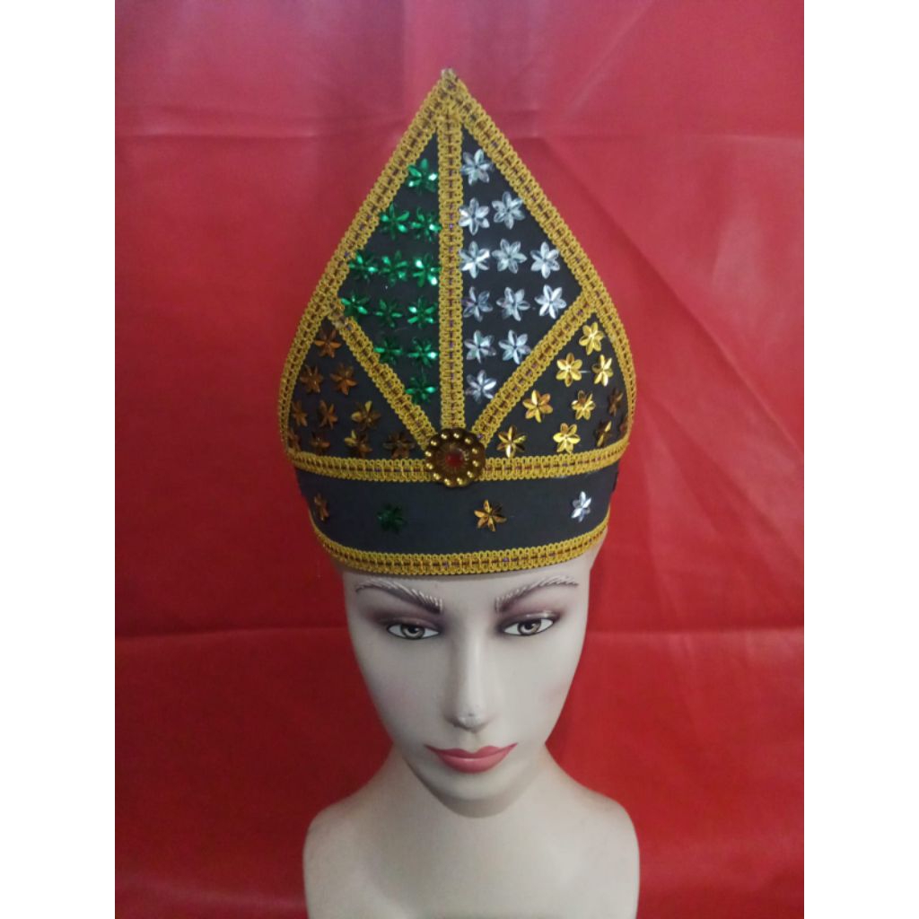 mahkota tari Saman kerucut/mahkota karnaval/mahkota tari
