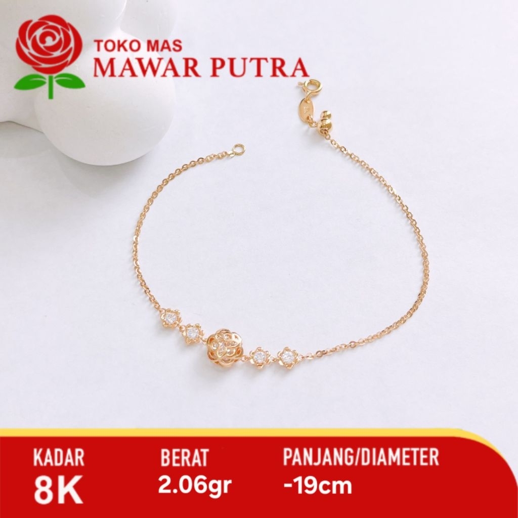 GELANG RANTAI SERUT JEWELIA LOTUS GOLD 8K
