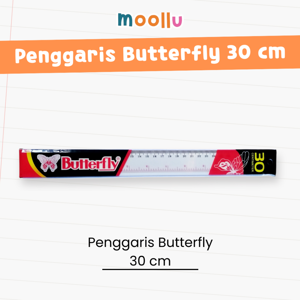 

BUTTERFLY Penggaris Butterfly 30 Cm Penggaris Plastik