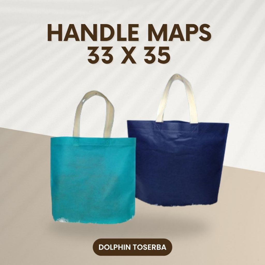 

1 LUSIN (12PC) - Goodie Bag Spunbond Handle Maps UK 33X35X8 / Goodie Bag / Tas Kain Polos