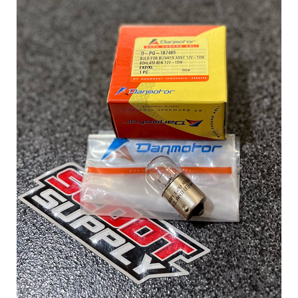 Dop Lampu Sein Bohlam Sein 12V-10W Danmotor Bulb for blinker Assy Danmotor