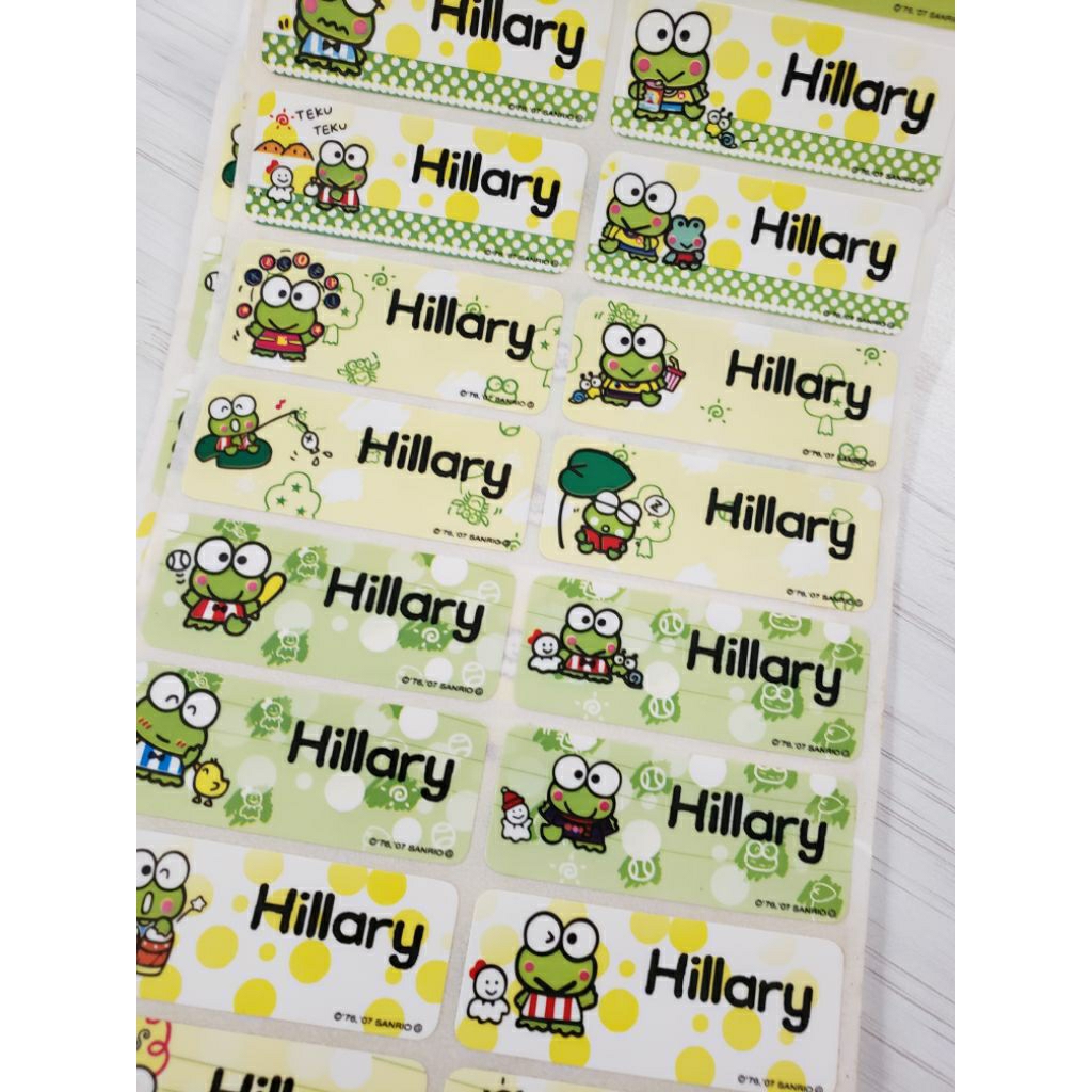 

Stiker Label Nama Name Sticker Kodok Sanrio Kero Keroppi Waterproof Anti Air