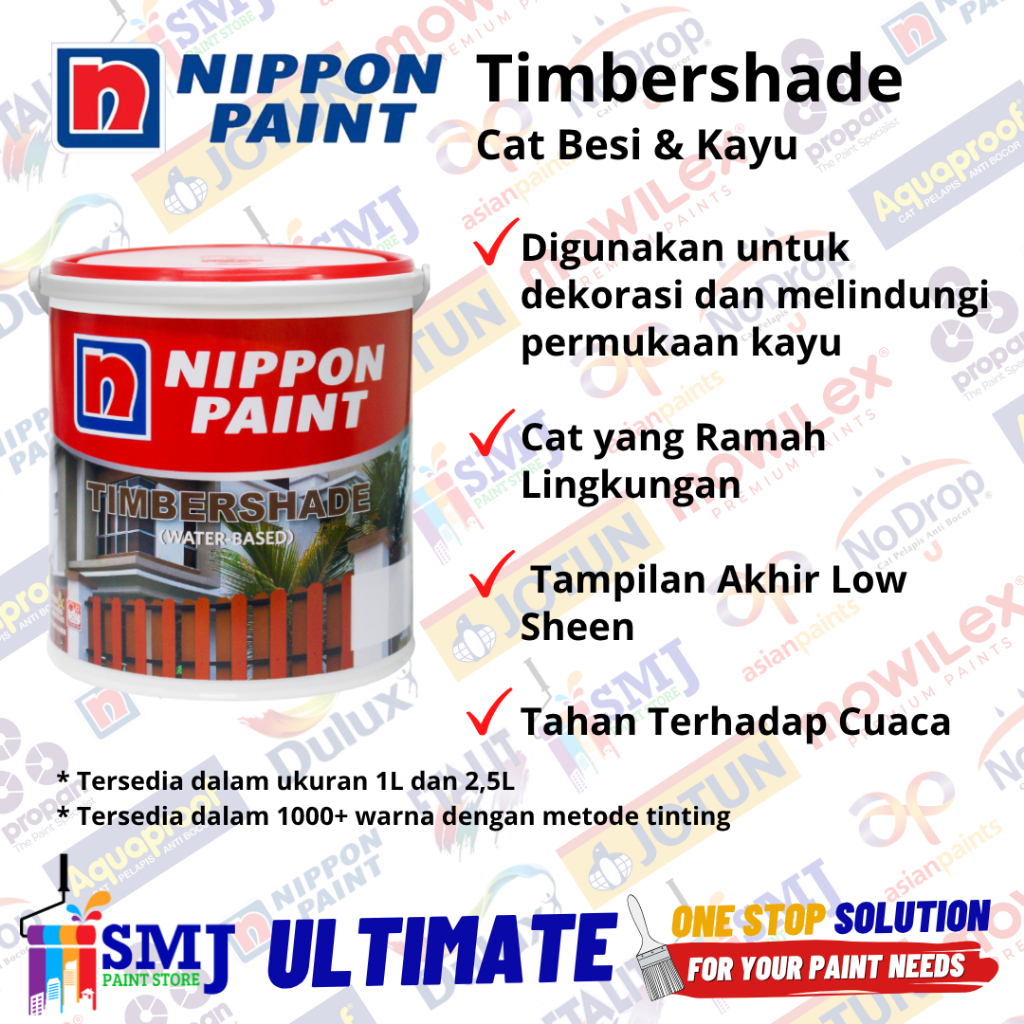 CAT KAYU BESI NIPPON PAINT TIMBERSHADE TINTING KEMASAN 1 LITER