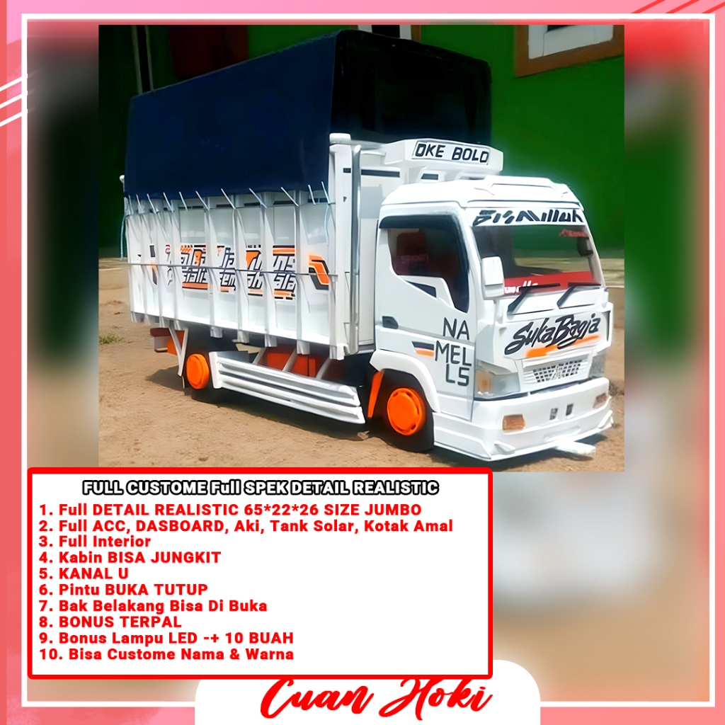 Cuan Hoki Mainan Mobil Miniatur Truk Oleng & Miniatur Mobil Box Handmade Custome Lokal Original