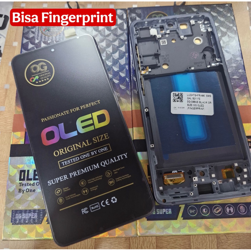 LCD Samsung S21 FE 5G / G990E OLED + Frame OG Super Bisa  Fingerpint
