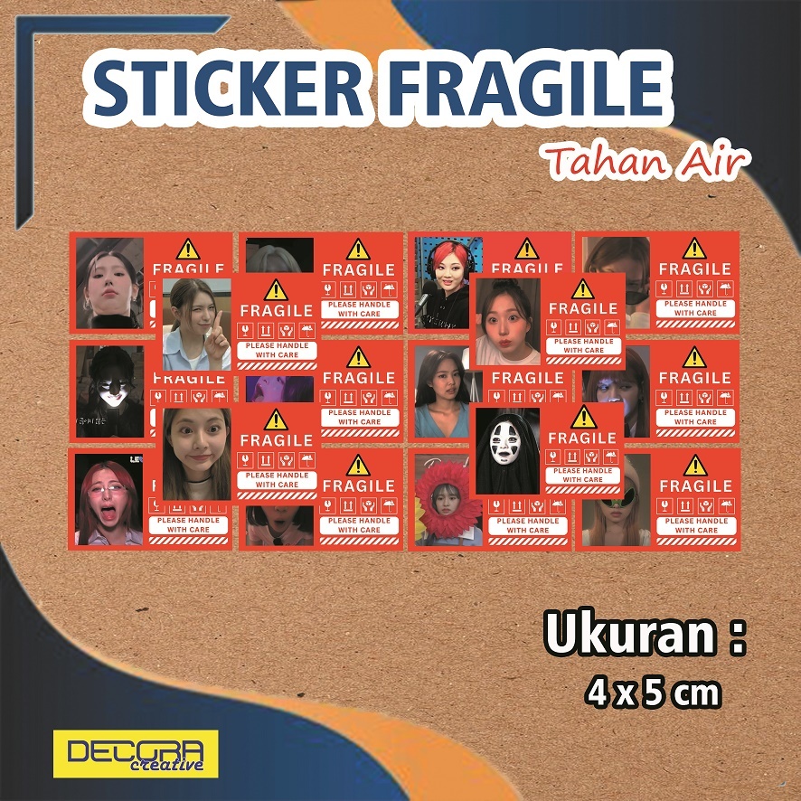 

(100 PCS) STICKER FRAGILE GIRLBAND | STICKER MUDAH PECAH K-POP AESPA BABY MONSTER BLACKPINK GIDLE IVE LESSERAFIM| STICKER TAHAN AIR