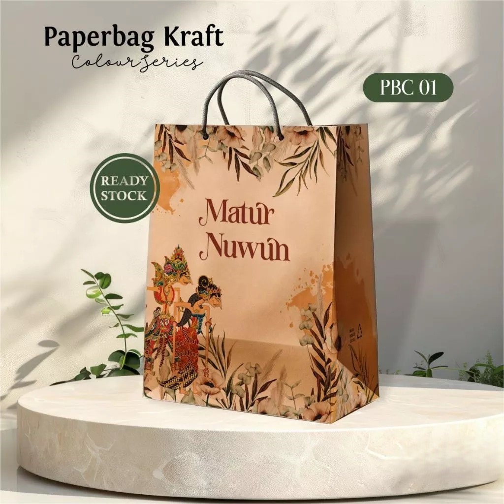 

(12 PCS) PAPER BAG PERNIKAHAN SABLON MURAH - TAS HAJATAN MURAH MINIMAL 100 PCS