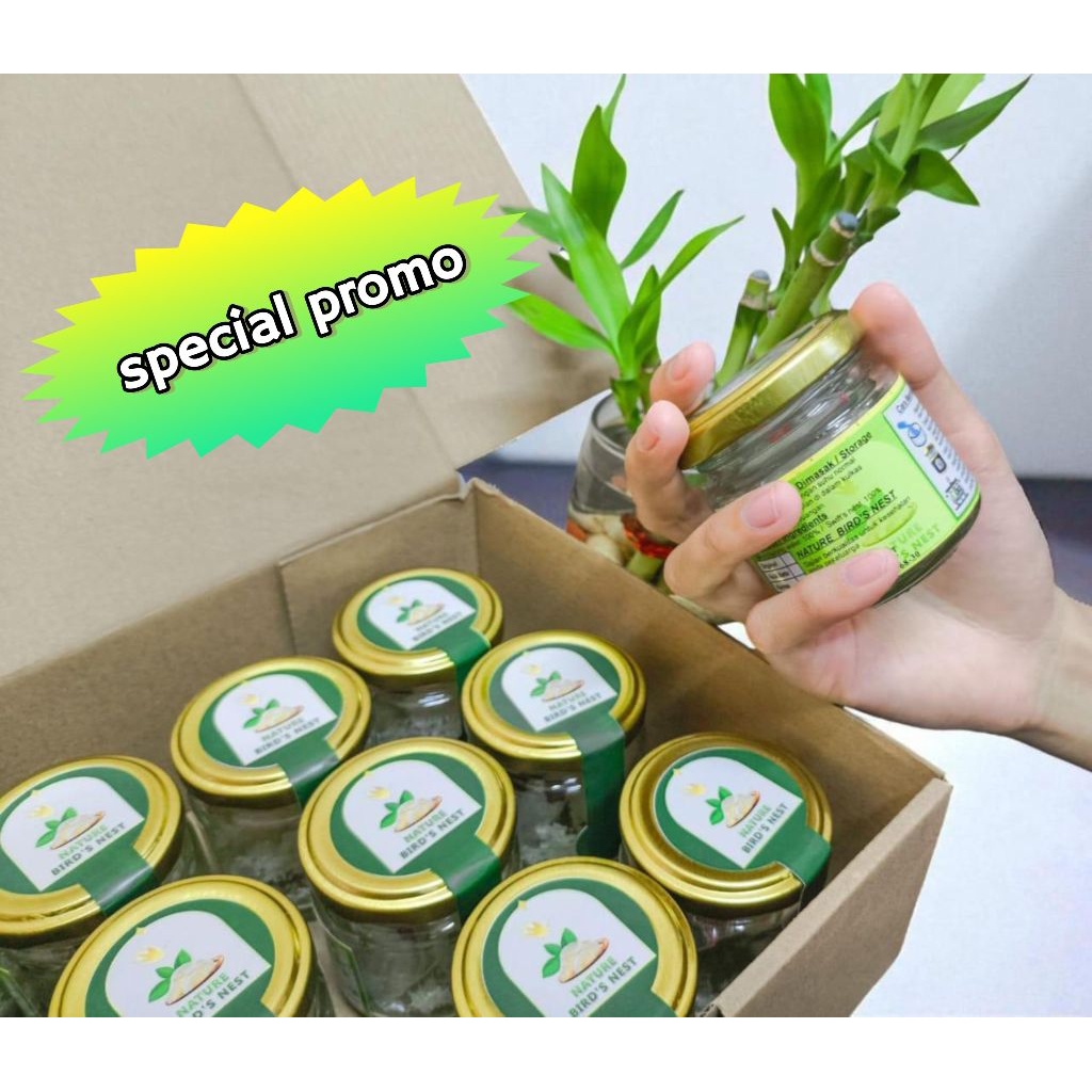 

paket 6 botol NATURE BIRDS NEST sarang walet kering siap masak