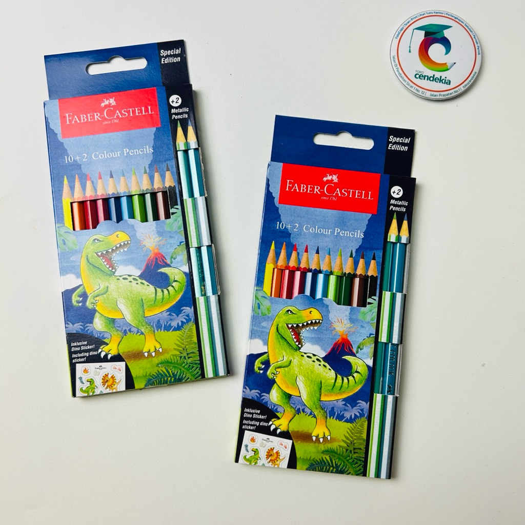 

Pensil Warna FABER CASTELL Classic 12 Warna Special Edition Dinosaur Colored Pencils