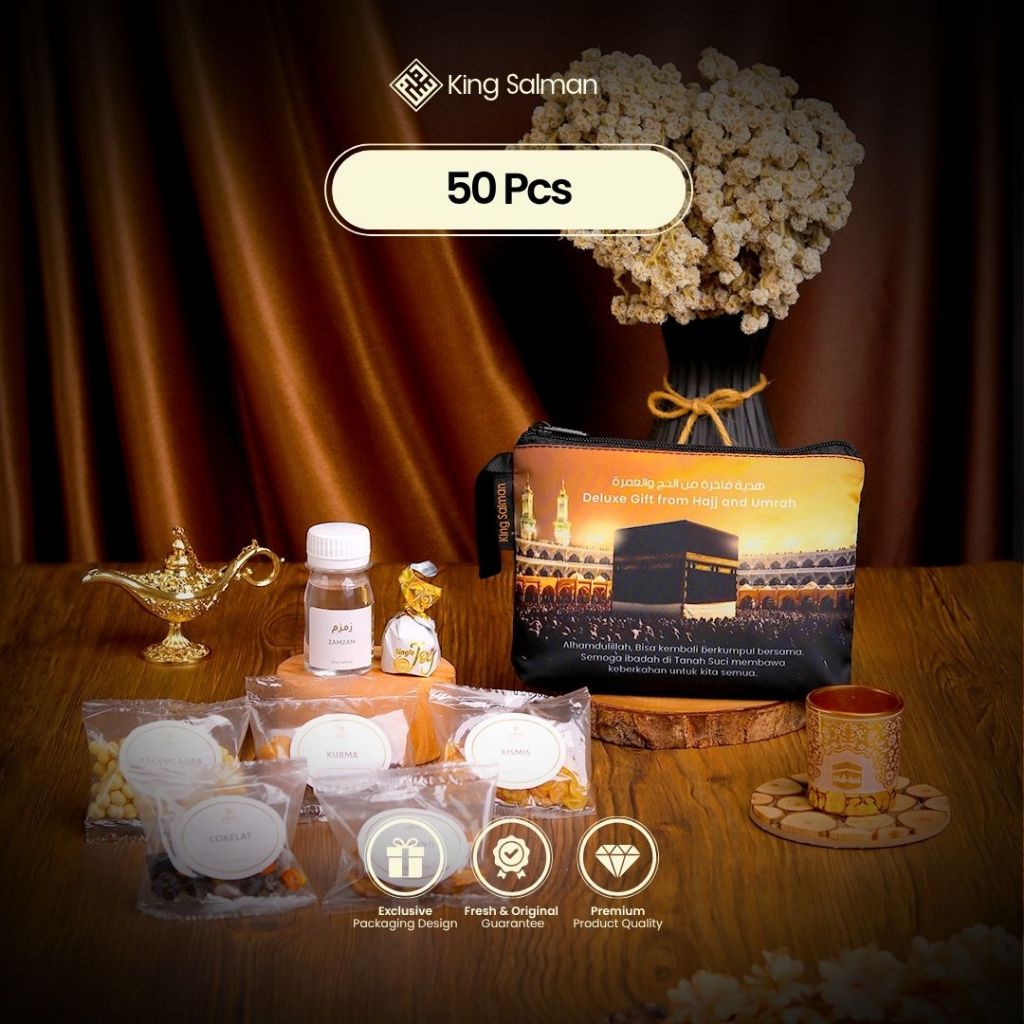 

King Salman - Oleh Oleh Haji & Umroh MARWAH Gold 50 Pcs - Pouch Non-Custom