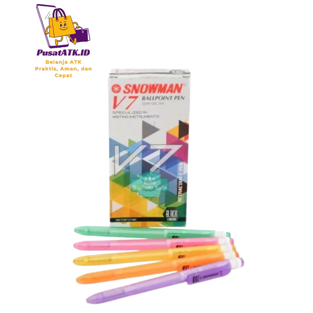 

SNOWMAN V7 PEN/ PULPEN 0,7MM SEMI GEL HITAM