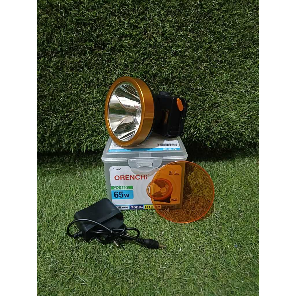 Tesla Orenchi Senter Kepala 65 Watt OK-6501 FREE COVER KUNING | Senter Kepala Orenchi OK-6501 Headla