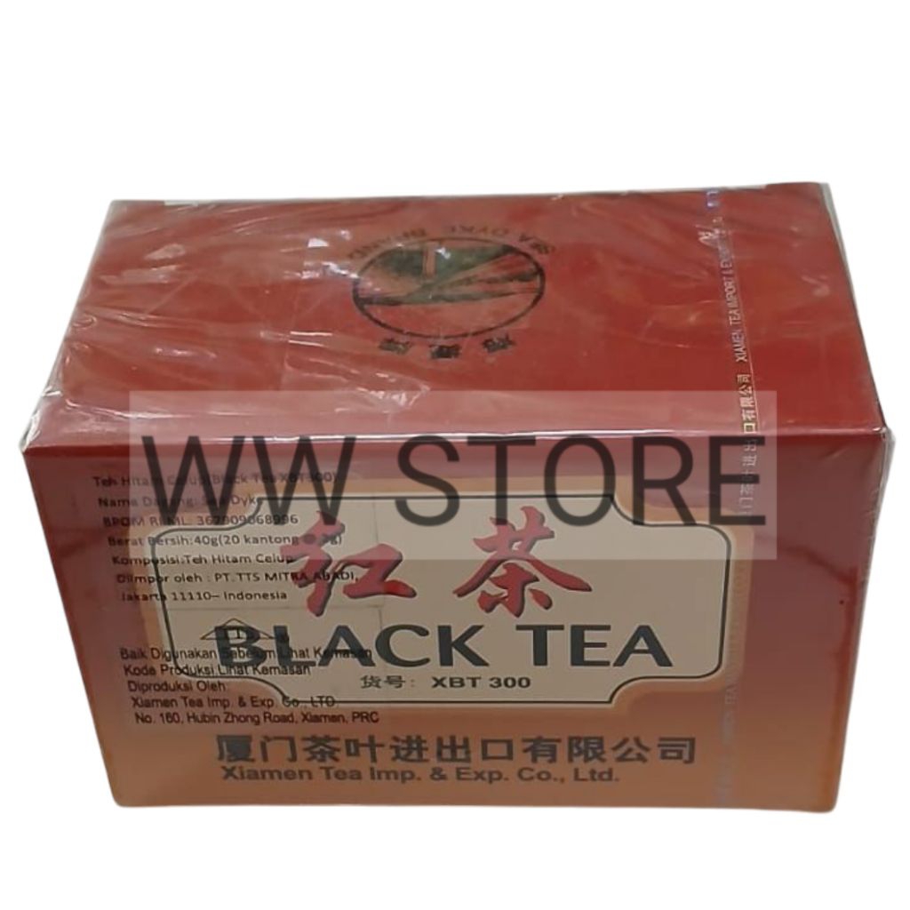 

Teh hitam celup Xiamen Sea Dyke Brand BLACK TEA XBT300 kotak box 40g ( 20 kantong x 2g )