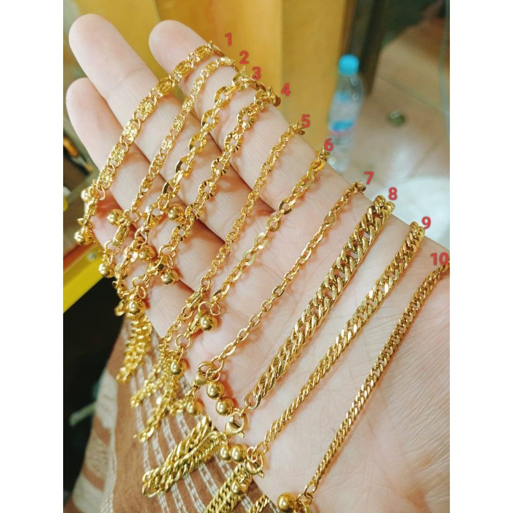 gelang kaki polos titanium