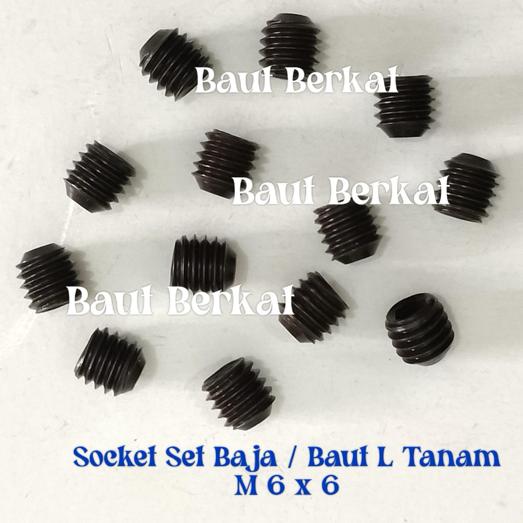 baut tanam 6x6 baut tanam m6 x 6 L-set baja 6x6 socket set screws m6x6