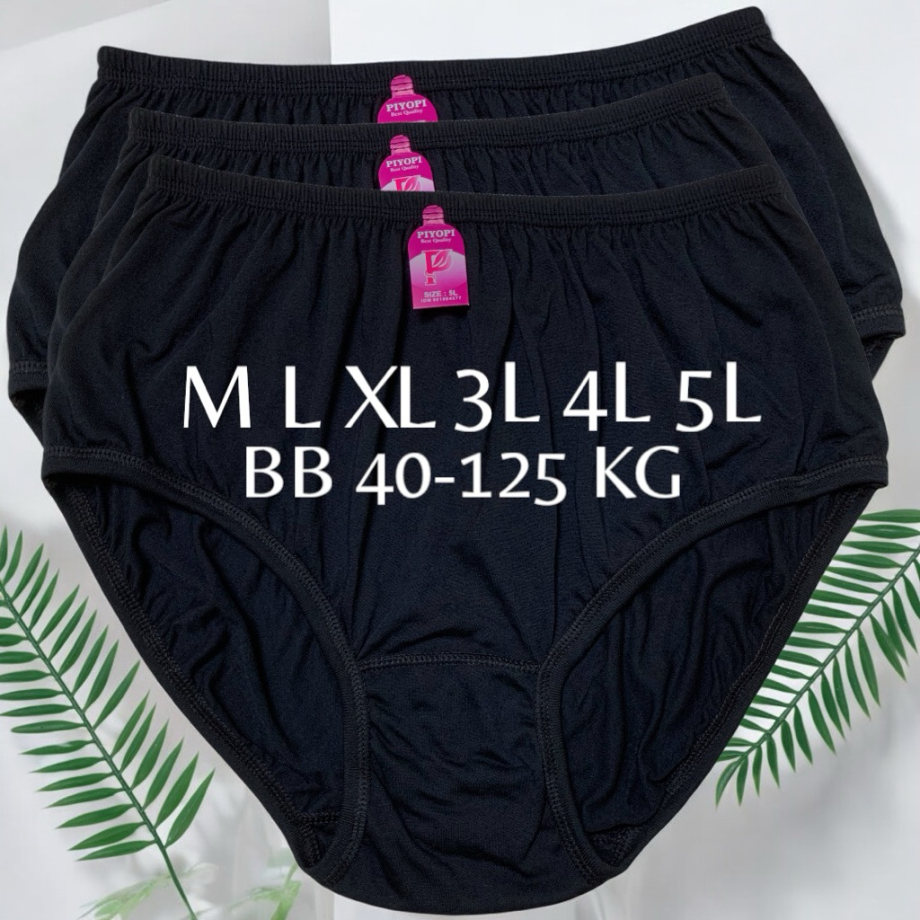 Celana Dalam Wanita Jumbo HITAM Big Size Polos Katun CD Jumbo CD Ibu Hamil XXXL XXL XL CD Wanita Ece