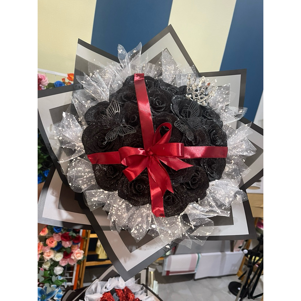 

Bunga Pita Satin Till Salju (Gliter - Mahkota - Kupu2)