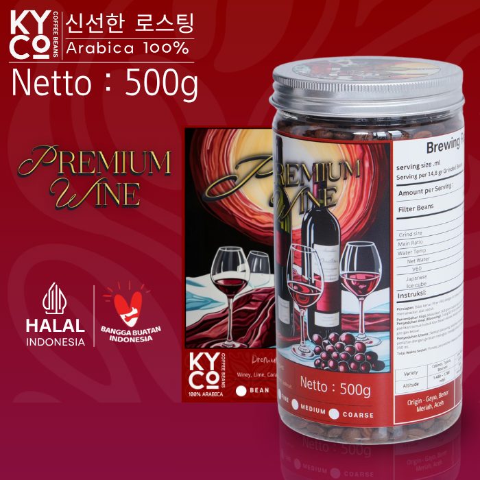 

Biji Kopi Arabika Gayo Premium Wine 500 gram - Specialty Coffee | Roast Beans | Brewing | Medium Roast | Fillter | Blend Kopi | Kiyowo Coffee Roastery