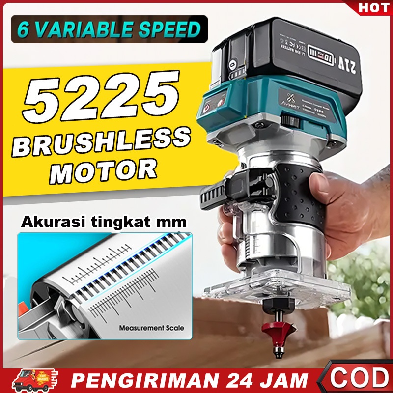 CONVENYY Mesin Profil Kayu Cordless Router kayu 800W Brushless Wood Trimmer cordless listrik trimer