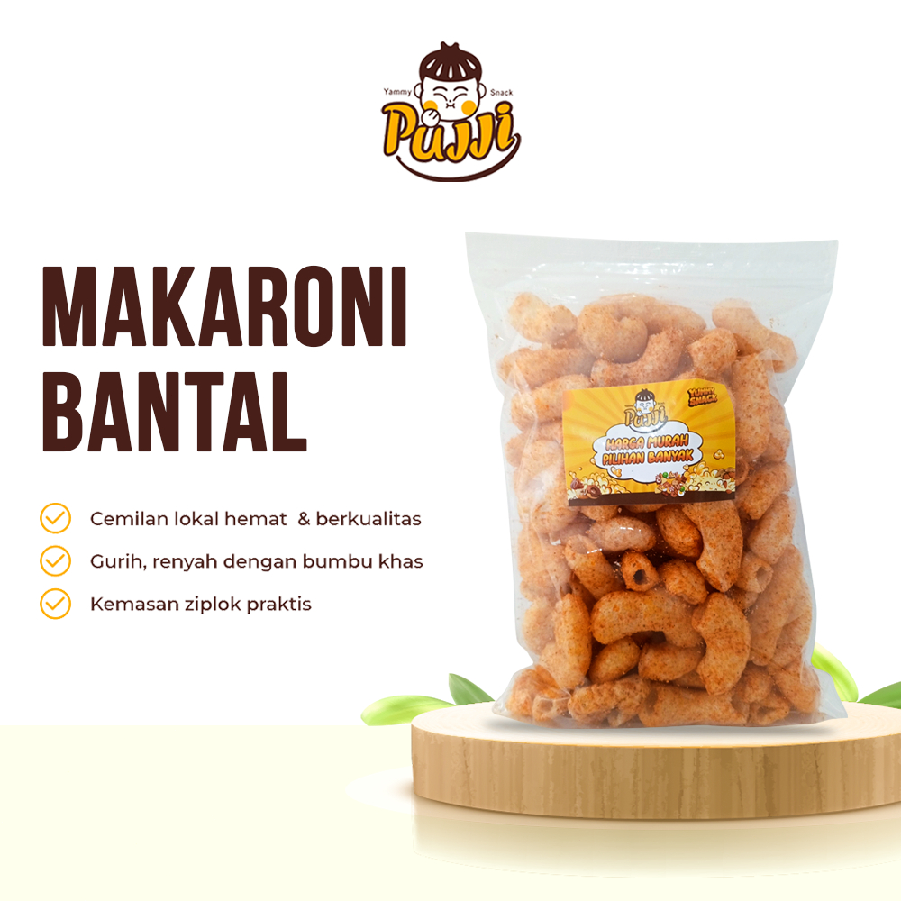 

PUJJI Snack - Makaroni Bantal 180gr / Makaroni Pedas Manis / Cemilan Enak / Snack Kiloan