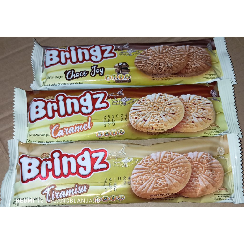 

Bringz lumier cookies Rasa karamel cokelat tiramisu 41gr kukis