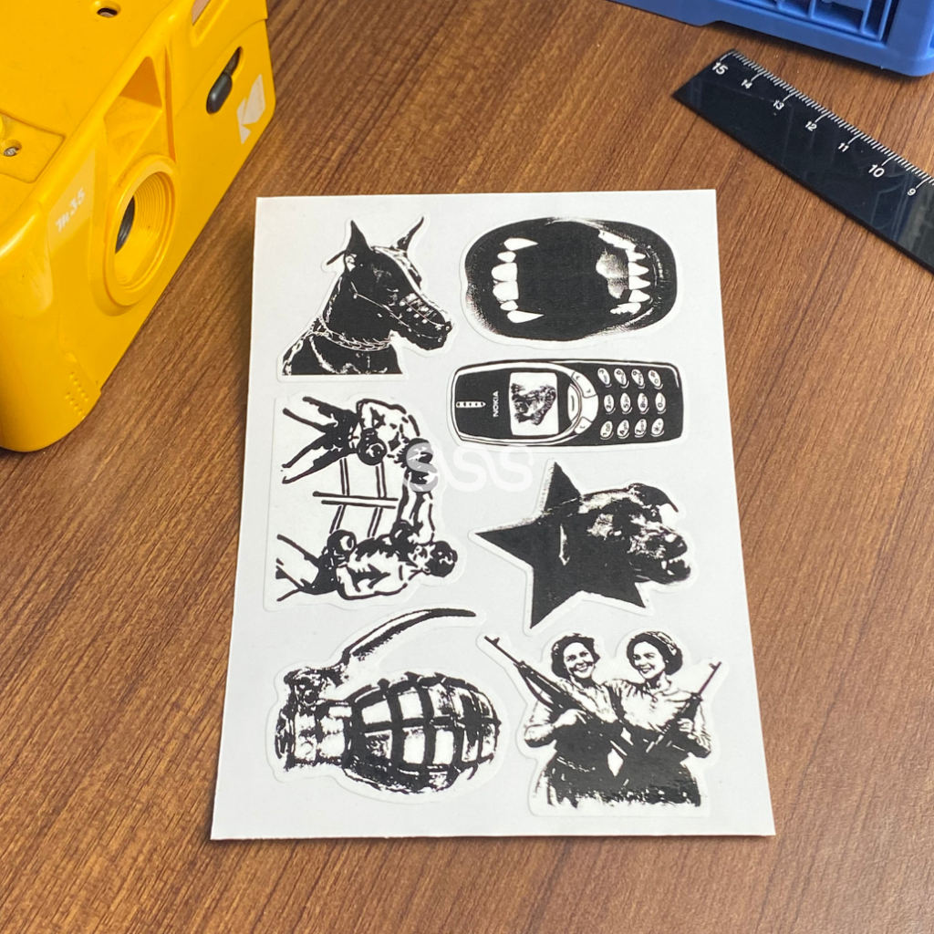 

STICKER HITAM PUTIH / STICKER Y2K / STICKER PACK